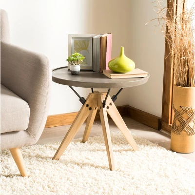 Farmond Concrete Side Table - Dark Grey - Safavieh 4 Farmond Concrete Side Table - Dark Grey - Safavieh - Image 2