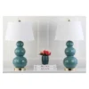 (Set Of 2) 28" Pamela Triple Gourd Ceramic Lamp Marine Blue (Includes CFL Light Bulb) - Safavieh 1 (Set Of 2) 28" Pamela Triple Gourd Ceramic Lamp Marine Blue (Includes CFL Light Bulb) - Safavieh -Safavieh Sales Store GUEST 0a0dd753 6b29 4a06 ad04 0e1804a24753