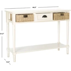 Winifred Wicker Console Table With Storage - White - Safavieh -Safavieh Sales Store GUEST 1001e017 4d69 4e75 a4d9 aa4f3baccf1e