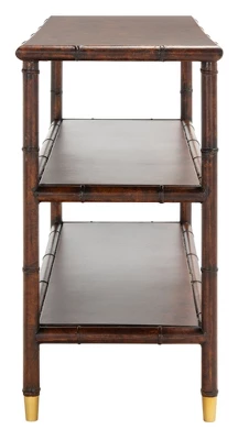 Tudor 2 Shelf Console Table - Dark Brown/Gold - Safavieh 5 Tudor 2 Shelf Console Table - Dark Brown/Gold - Safavieh - Image 3