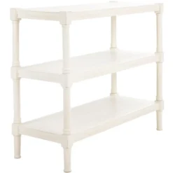 Rafiki 3 Shelf Console Table - Distressed White - Safavieh -Safavieh Sales Store GUEST 11fe8c91 e95e 4a18 a324 7d6192138958