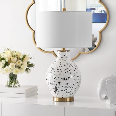 Krew Glass Table Lamp - White/Navy Blue - Safavieh 3 Krew Glass Table Lamp - White/Navy Blue - Safavieh