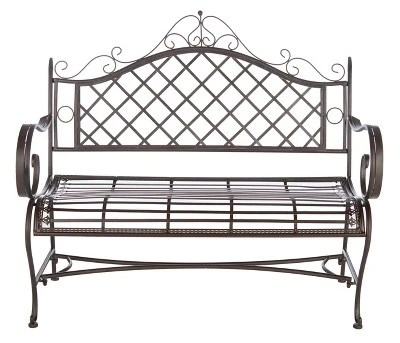 Abner Wrought Iron 45.75 Inch W Outdoor Garden Bench - Safavieh 11 Abner Wrought Iron 45.75 Inch W Outdoor Garden Bench - Safavieh - Image 9