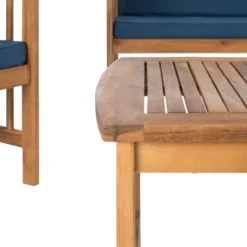 Fontana 4pc Outdoor Set - Natural Look/Navy - Safavieh -Safavieh Sales Store GUEST 17139a5b 922f 44fb 8e11 df4d32e869b2