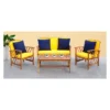 4pc Fontana Outdoor Set Teak Look/Yellow - Safavieh -Safavieh Sales Store GUEST 179ac2d3 fefc 4f3a 975c 0853bf7fa2da