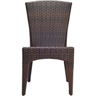 New Castle Wicker Side Chair (Set Of 2) - Black/Brown - Safavieh 3 New Castle Wicker Side Chair (Set Of 2) - Black/Brown - Safavieh
