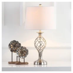 (Set Of 2) 26.8" Lattice Urn Table Lamp Nickel (Includes CFL Light Bulb) - Safavieh -Safavieh Sales Store GUEST 1ab8ed99 b126 4f05 a0ff d40e96020a48