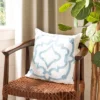 Daciana Pillow - White/Blue - 18" X 18" - Safavieh -Safavieh Sales Store GUEST 1b28ac34 810e 4637 b485 3b1a4e770433