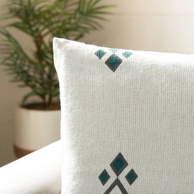 Lancia Pillow - Beige/Taupe/Turquoise - 20" X 20" - Safavieh 5 Lancia Pillow - Beige/Taupe/Turquoise - 20" X 20" - Safavieh - Image 3