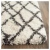 Ivory/Charcoal Geometric Shag/Flokati Loomed Accent Rug - (3'x5') - Safavieh -Safavieh Sales Store GUEST 1e1ccba6 8cd6 41b9 8054 37f4b85b6e3a