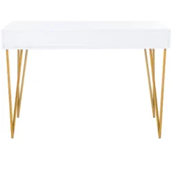 Pine Two Drawer Desk - White/Gold - Safavieh -Safavieh Sales Store GUEST 1fd2895d fd2e 4303 99be fab21751ed58