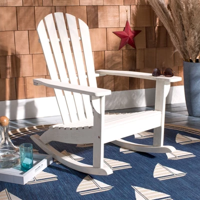 Brizio Adirondack Rocking Chair - White - Safavieh 3 Brizio Adirondack Rocking Chair - White - Safavieh