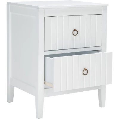 Tegan 2 Drawer Nighstand - White - Safavieh 7 Tegan 2 Drawer Nighstand - White - Safavieh - Image 5