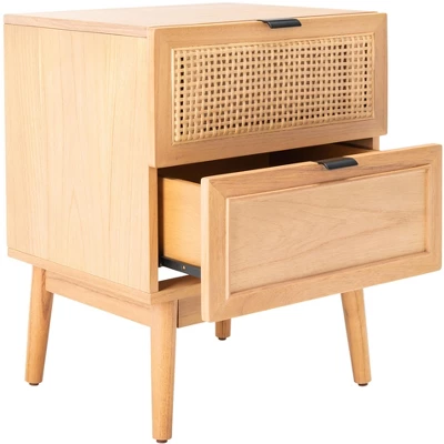 Baisley 2 Drawer Rattan Nightstand - Natural - Safavieh 6 Baisley 2 Drawer Rattan Nightstand - Natural - Safavieh - Image 5