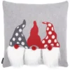 Trio Elves Pillow - Grey/Red - 18"x18" - Safavieh -Safavieh Sales Store GUEST 26f6ac27 f803 4b8e afcc 3cf2309e7f70