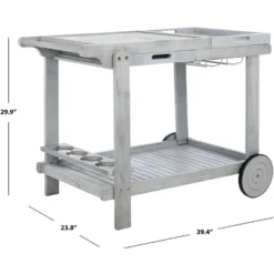 Orland Tea Trolley - Grey - Safavieh -Safavieh Sales Store GUEST 2a943d68 f2ef 415d 8393 f23255225d23