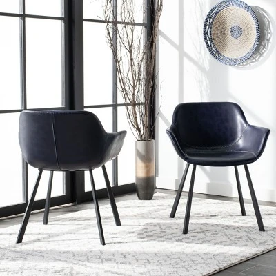 Arlo Mid Century Dining Chair (Set Of 2) - Midnight Blue/Black - Safavieh 3 Arlo Mid Century Dining Chair (Set Of 2) - Midnight Blue/Black - Safavieh
