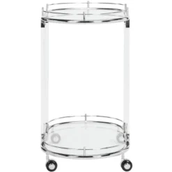 Lennon Acrylic Bar Trolley - Chrome - Safavieh -Safavieh Sales Store GUEST 2e74ce09 66c8 4a9e a3fe 288a4916a173
