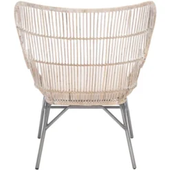 Lenu Rattan Accent Chair W/ Cushion - Grey White Wash/White/ Black - Safavieh -Safavieh Sales Store GUEST 2faa7727 9d5a 4c57 a25f a918c4b5ce68