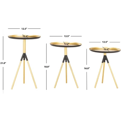 Talon Metal Side Table Set Of 3 - Gold/Black - Safavieh 5 Talon Metal Side Table Set Of 3 - Gold/Black - Safavieh - Image 3