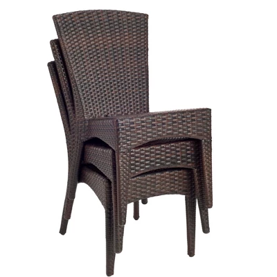 New Castle Wicker Side Chair (Set Of 2) - Black/Brown - Safavieh 6 New Castle Wicker Side Chair (Set Of 2) - Black/Brown - Safavieh - Image 4