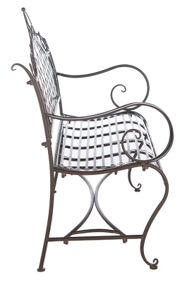 Abner Wrought Iron 45.75 Inch W Outdoor Garden Bench - Safavieh 5 Abner Wrought Iron 45.75 Inch W Outdoor Garden Bench - Safavieh - Image 3