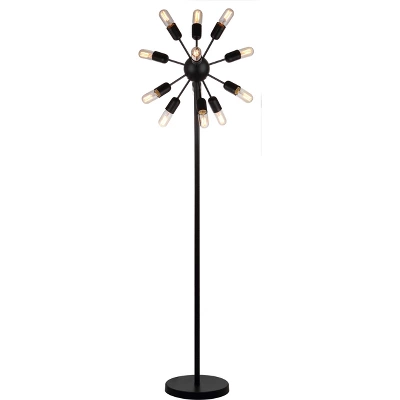 67.5" Urban 12 Light Retro Floor Lamp (Includes Light Bulb) Black - Safavieh 3 67.5" Urban 12 Light Retro Floor Lamp (Includes Light Bulb) Black - Safavieh