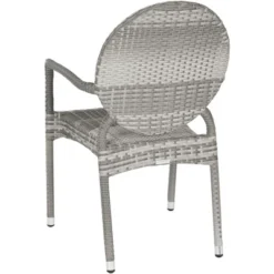 Valdez Indoor Outdoor French Bistro Stacking Arm Chair (Set Of 2) - Grey - Safavieh -Safavieh Sales Store GUEST 449bd1a6 1824 4d01 b2c1 2dc8de9b82cf