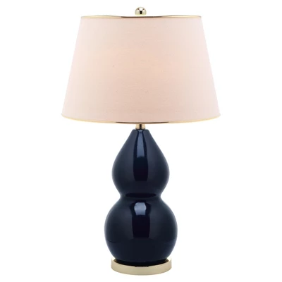 26.5" Jill Double- Gourd Ceramic Lamp Navy (Includes CFL Light Bulb) - Safavieh 3 26.5" Jill Double- Gourd Ceramic Lamp Navy (Includes CFL Light Bulb) - Safavieh