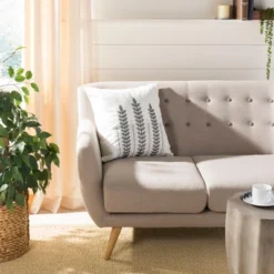 Valorie Vine Pillow - White/Grey - 20" X 20" - Safavieh -Safavieh Sales Store GUEST 4893f14e 3ce5 481c 94d2 6378ba93dc2f