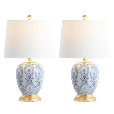 Set Of 2 Kalel Table Lamps Blue/White (Includes LED Light Bulb) - Safavieh 4 Set Of 2 Kalel Table Lamps Blue/White (Includes LED Light Bulb) - Safavieh - Image 2