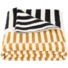 Lupin Throw Blanket - Mustard/Beige/Black - 50" X 60" - Safavieh -Safavieh Sales Store GUEST 5595de39 ba3b 4929 ad47 081d4f6c1388