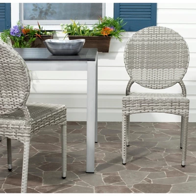 Valdez Indoor Outdoor French Bistro Stacking Side Chair (Set Of 2) - Grey - Safavieh 3 Valdez Indoor Outdoor French Bistro Stacking Side Chair (Set Of 2) - Grey - Safavieh
