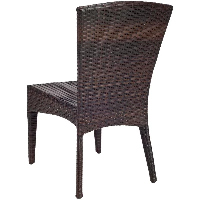 New Castle Wicker Side Chair (Set Of 2) - Black/Brown - Safavieh 5 New Castle Wicker Side Chair (Set Of 2) - Black/Brown - Safavieh - Image 3
