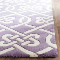 4'x6' Violet Geometric Tufted Accent Rug Purple/Ivory - Safavieh