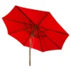 Cannes 9' Wooden Outdoor Umbrella - Red - Safavieh -Safavieh Sales Store GUEST 6efa7158 0220 4491 925c aae359cf0282