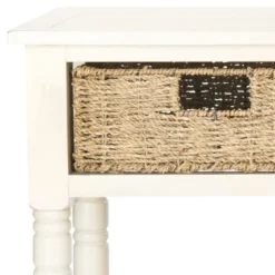 Winifred Wicker Console Table With Storage - White - Safavieh -Safavieh Sales Store GUEST 71074866 925c 47d3 9acd 8f04d6e65738