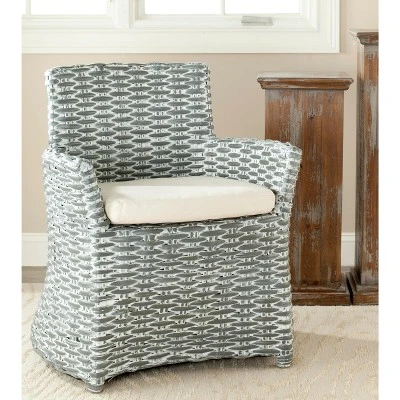 Cabana Rattan Arm Chair - Grey White Wash - Safavieh 3 Cabana Rattan Arm Chair - Grey White Wash - Safavieh