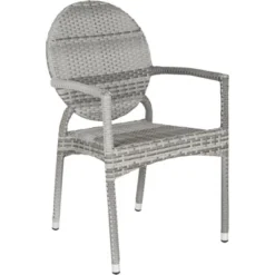 Valdez Indoor Outdoor French Bistro Stacking Arm Chair (Set Of 2) - Grey - Safavieh -Safavieh Sales Store GUEST 764a558e 34c7 4182 81eb 173246471b5b