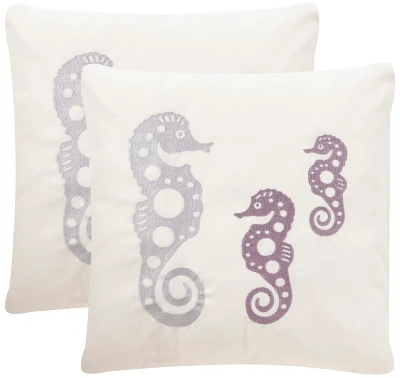 Tropical Oreas (Set Of 2) - Cream/Purple - 20" X 20" - Safavieh 3 Tropical Oreas (Set Of 2) - Cream/Purple - 20" X 20" - Safavieh