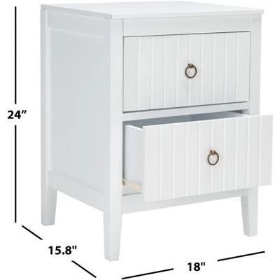 Tegan 2 Drawer Nighstand - White - Safavieh 5 Tegan 2 Drawer Nighstand - White - Safavieh - Image 3