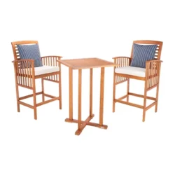 Pate 3pc Bistro Set - Natural/Beige/Navy - Safavieh -Safavieh Sales Store GUEST 89b4d8ba c95e 421d a6d9 62017039a458