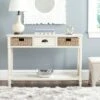 Winifred Wicker Console Table With Storage - White - Safavieh -Safavieh Sales Store GUEST 8ca058f1 eeba 4a43 ba76 9df13f3ac972