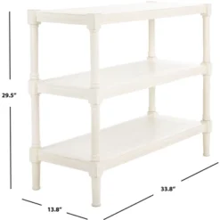 Rafiki 3 Shelf Console Table - Distressed White - Safavieh -Safavieh Sales Store GUEST 8cb25348 9de1 4717 bf30 f554f257f41d