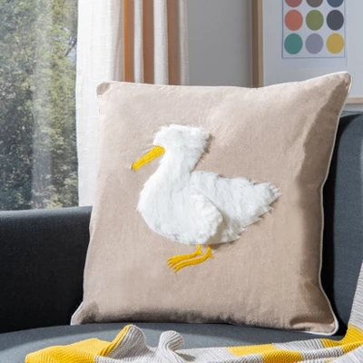 Quackadilly Goose Pillow - Beige/White - 20" X 20" - Safavieh 3 Quackadilly Goose Pillow - Beige/White - 20" X 20" - Safavieh