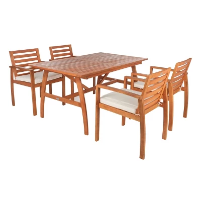 5pc Venly Dining Set Natural/Beige - Safavieh 4 5pc Venly Dining Set Natural/Beige - Safavieh - Image 2