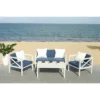 Nunzio 4pc Outdoor Set With Accent Pillows - White/Navy - Safavieh -Safavieh Sales Store GUEST 95f62c4e 1000 4368 94bc 842191b4edd1