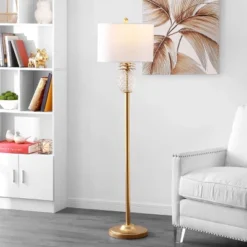 Elza Floor Lamp - Gold Leaf/Clear - Safavieh -Safavieh Sales Store GUEST 9d7c0632 7008 4739 bbd5 c69386538b9d