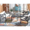 Nunzio 4pc Living Set With Accent Pillows - Black/Beige - Safavieh -Safavieh Sales Store GUEST a066efc1 f425 45b4 8cc0 890f62fd12c3