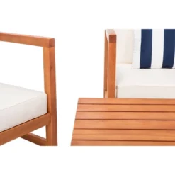 Montez 4pc Living Set With Accent Pillows - Natural/Beige/Navy - Safavieh -Safavieh Sales Store GUEST a44cca62 0565 4415 960e 12b98a0db41a